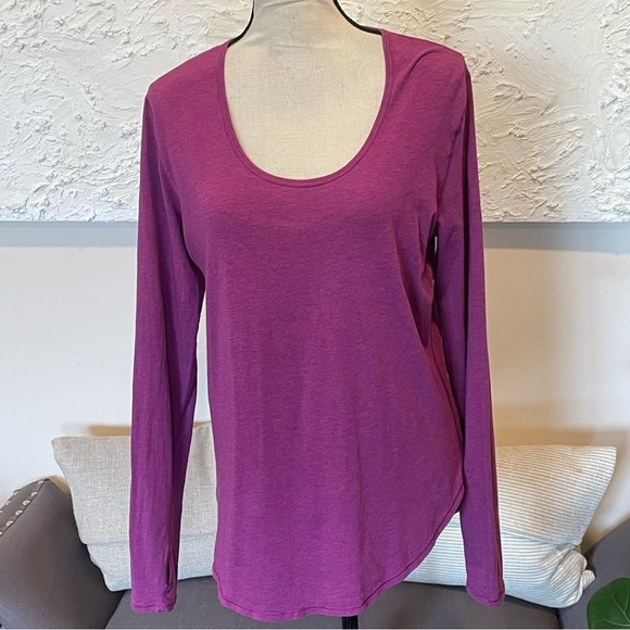 Lululemon Women's Yogini 5 Year Long Sleeve Tee Heathered Regal Plum - Picture 2 of 9